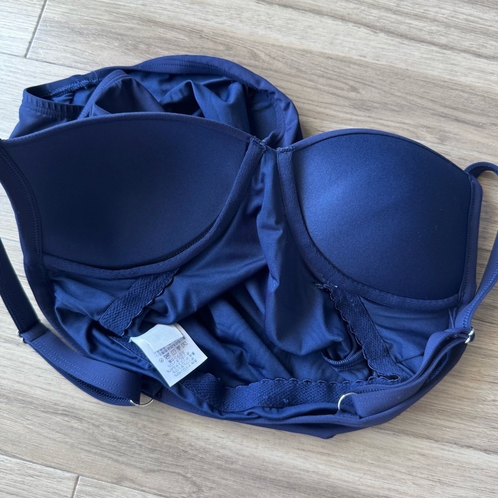 Land's End Navy Sculpting Suit Draped One Piece Swim Size 4 Long Torso - Picture 5 of 7